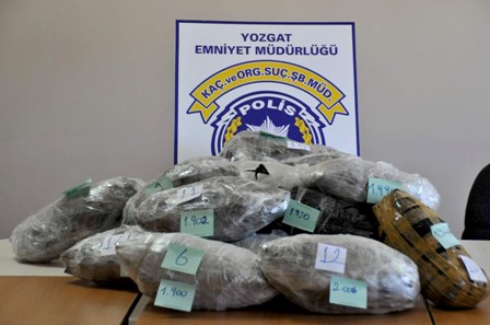Yozgat’ta 41 kilogram kubar esrar ele geçirildi