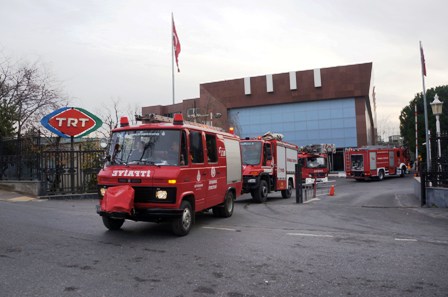 TRT’de yangın paniği