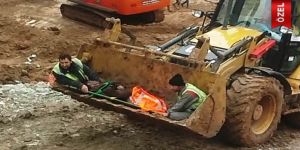 TÜİK inşaatındaki kazadan sonra kepçeyle taşınan işçi hayatını kaybetti