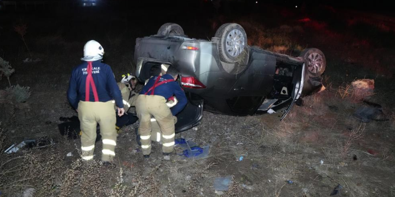 Takla atan otomobilin sürücüsü kaza sonrası ortadan kayboldu