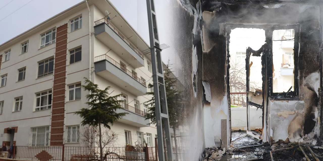 4 katlı binada çıkan yangında ev kullanılamaz hale geldi