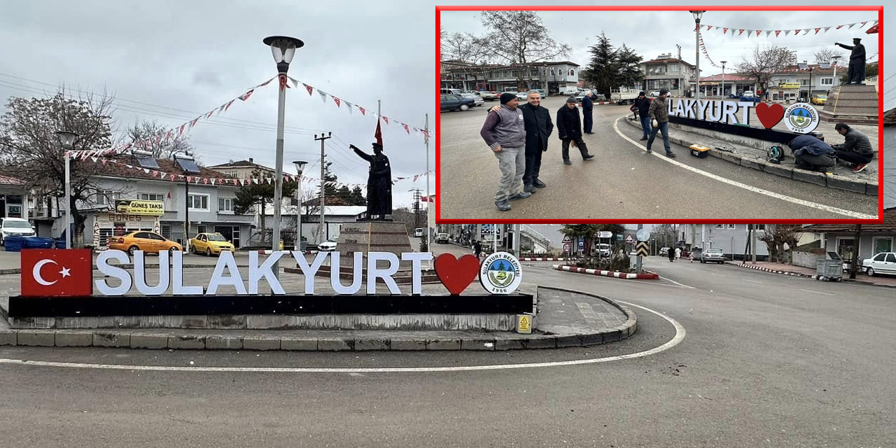 Yeni şehir logosunun Sulakyurt meydanına montajı yapıldı