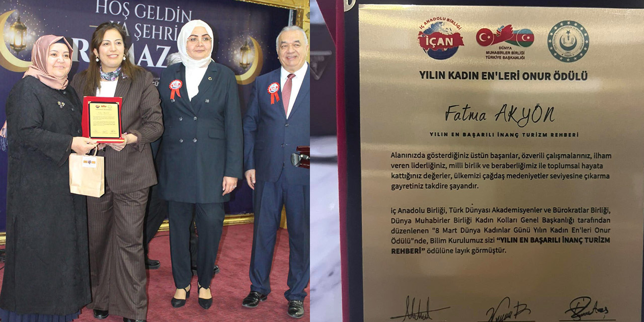 "Yılın İnanç Turizmi En İyi Rehberi" Ödülü Fatma Akyön’ün