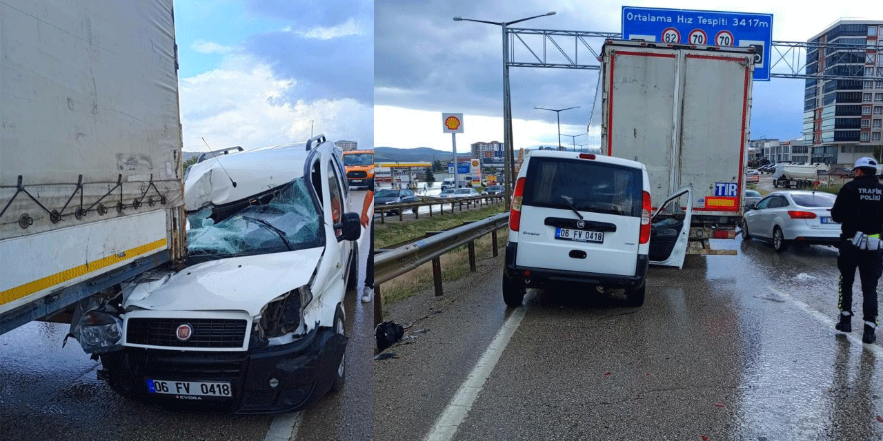 Kırıkkale'de  tır ile hafif ticari araç çarpıştı: 2 yaralı