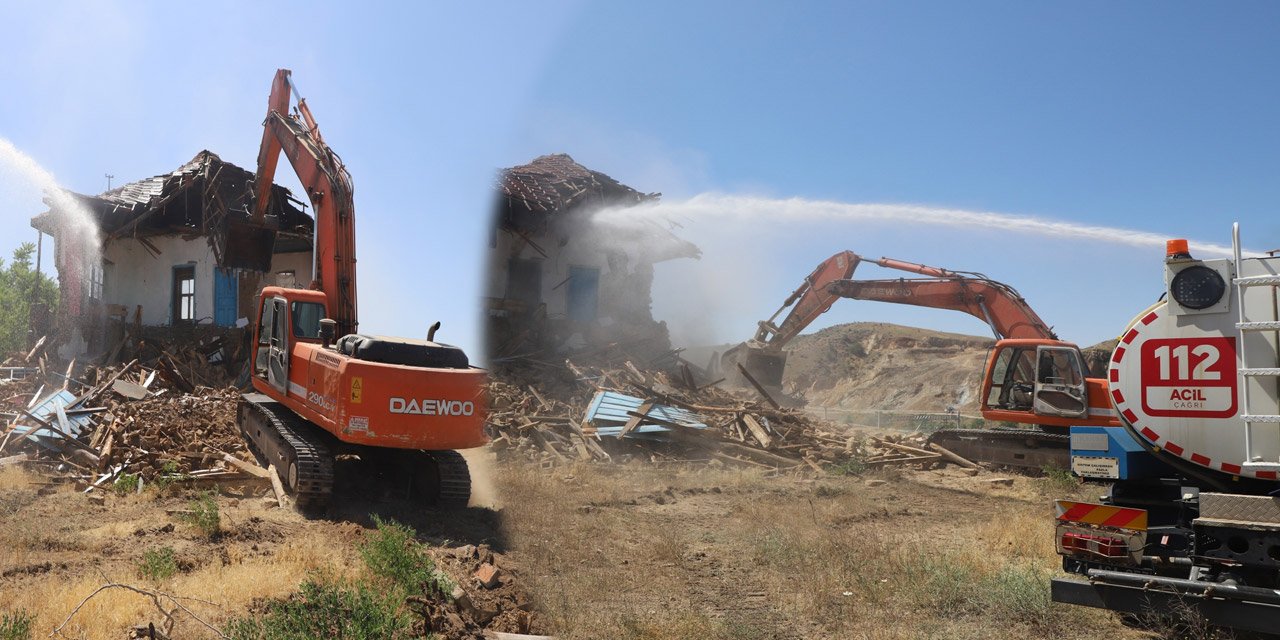 Yahşihan'da metruk yapılar yıkılıyor! Şehir estetiği yenileniyor