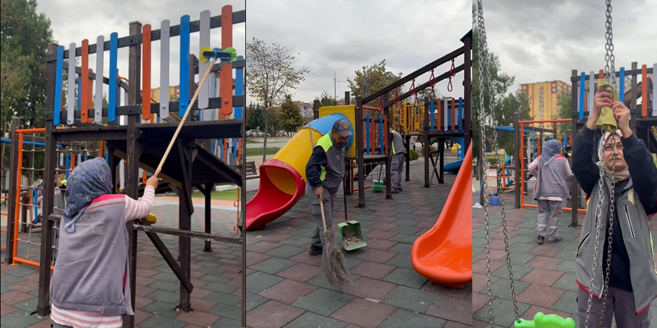 Kırıkkale'de parkları köpükle dezenfekte edildi!