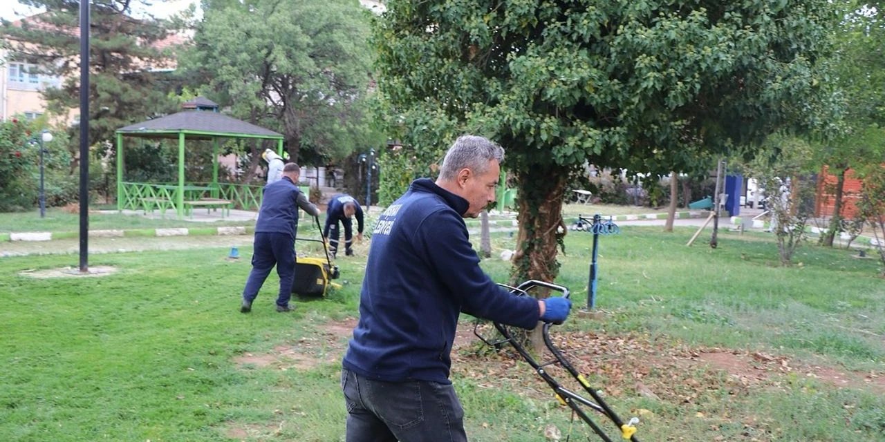Çimler biçildi, Yahşihan parkları canlandı
