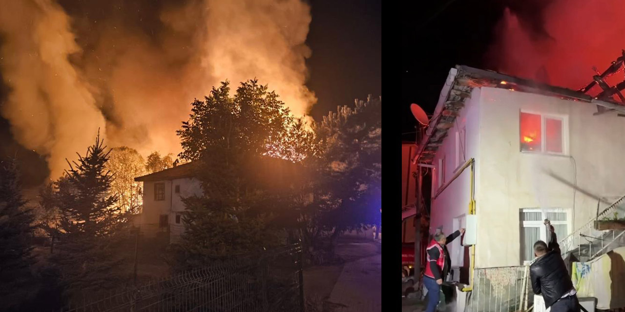 Çankırı'da 3 ev 4 samanlık birden yandı