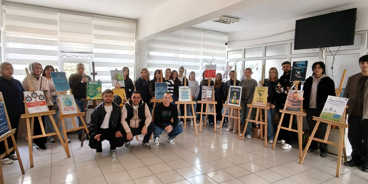 Keskin MYO öğrencileri tasarruf temalı afiş sergisi açtı