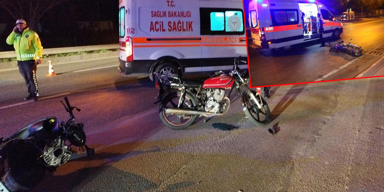 İki motosiklet çarpıştı: 2 kişi yaralandı