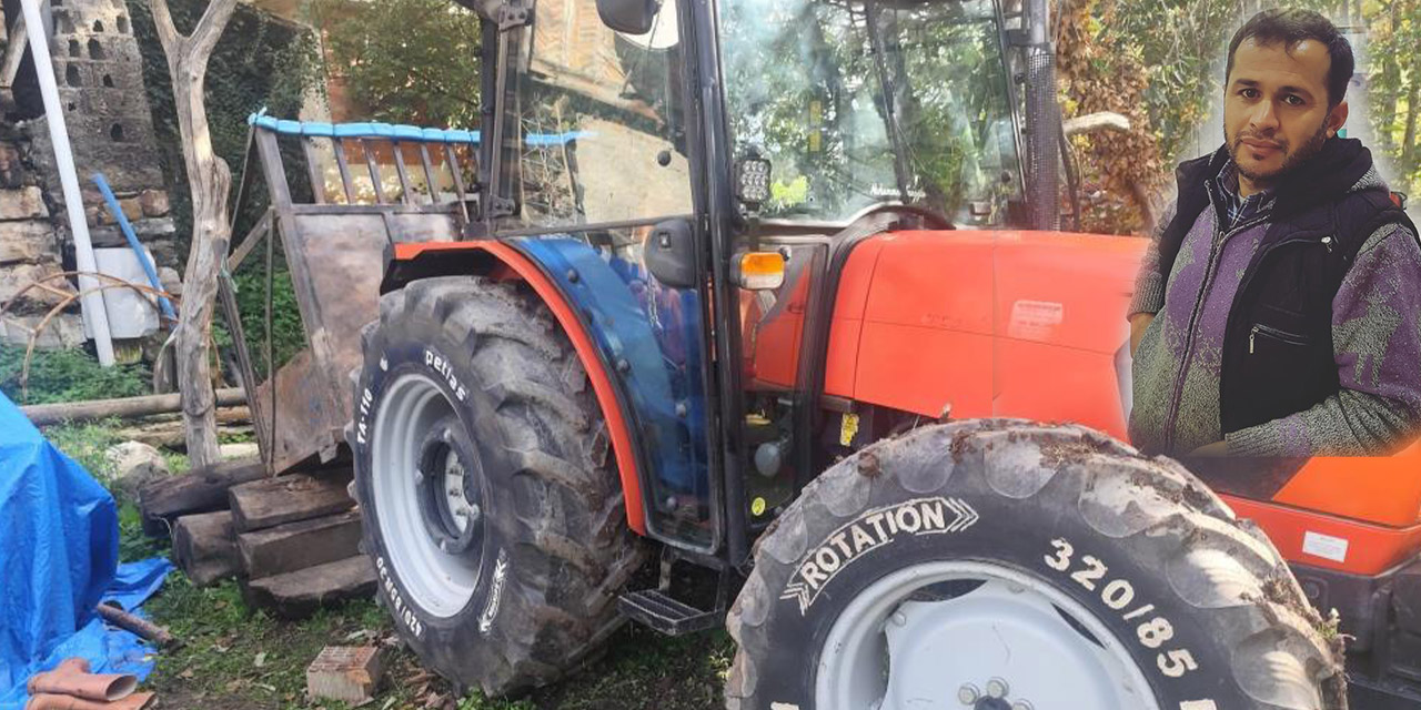 Köy muhtarı, traktörle kazan arasında sıkıştı