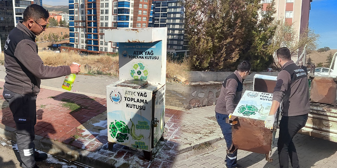 Yahşihan Belediyesi'nden çevre hareketi! Atık Yağ Toplama kutuları yenilendi