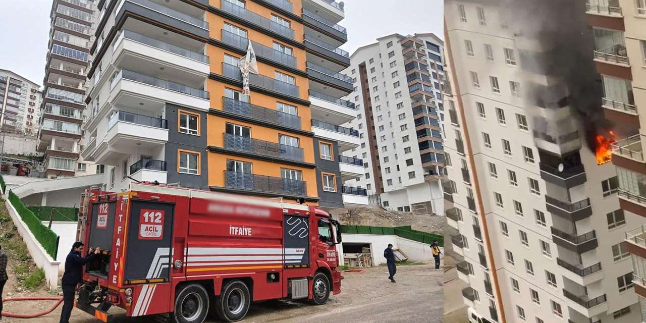 10 katlı apartmanda mahsur kalan anne ve oğlu kurtarıldı