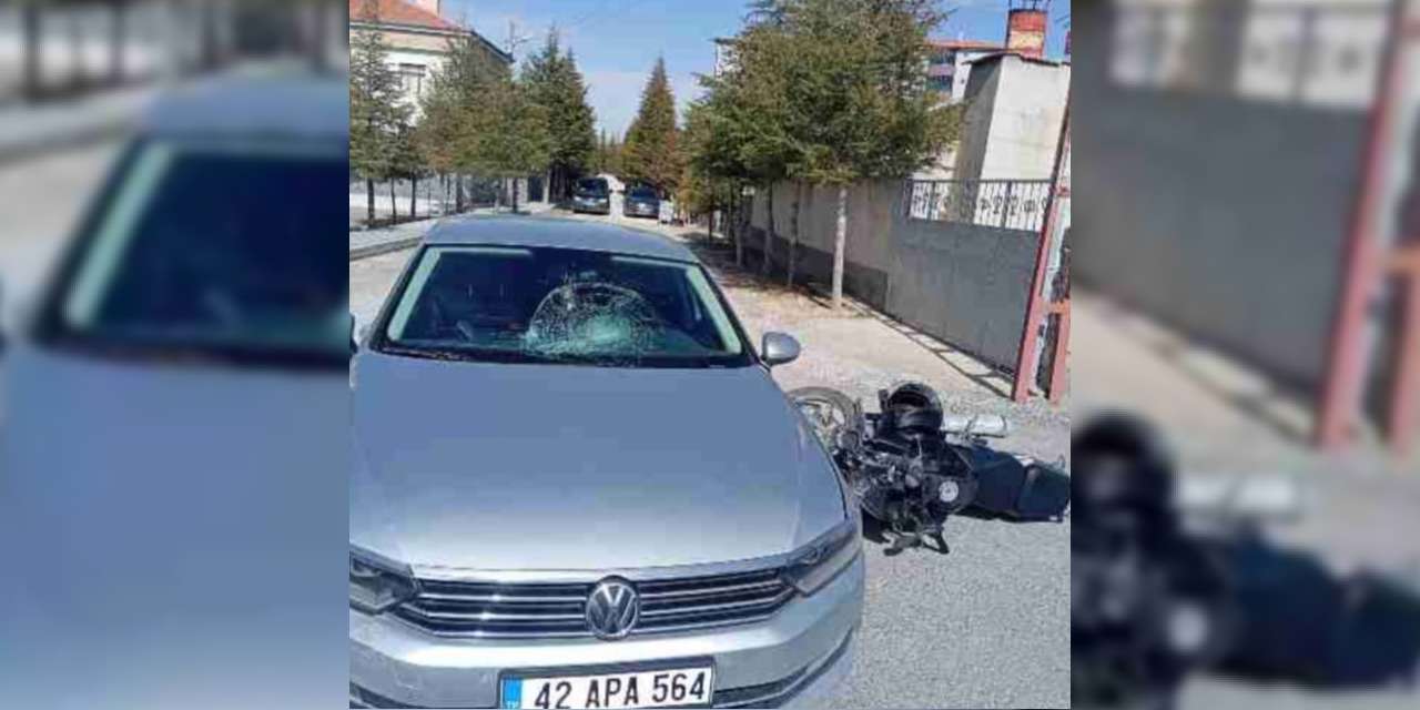 Karapınar’da otomobille motosiklet çarpıştı: 1 yaralı