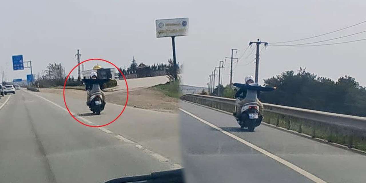 Kırıkkale’de motosiklette kasksız çocuğun tehlikeli yolculuğu
