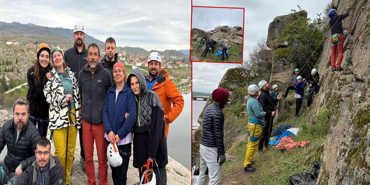 Adrenalin ve eğitim bir arada! Kırıkkale'de Bozkırın çocukları kayalara meydan okuyor