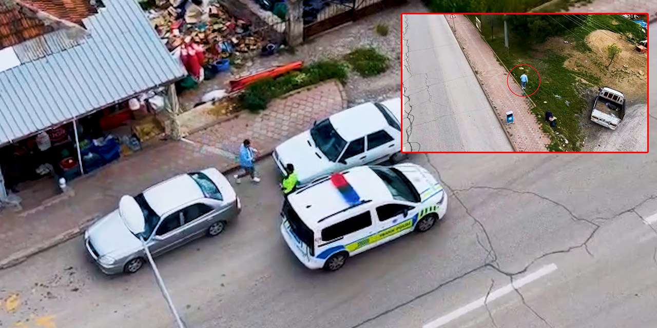 Kırıkkale'de ehliyetsiz sürücü dronu hesaba katmadı: 80 bin TL ceza yediler