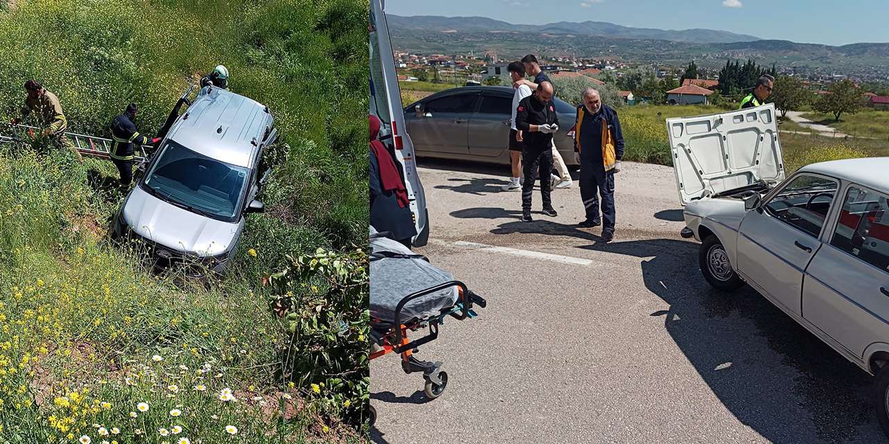 Kırıkkale çevre yolunda korkutan kaza: Hızlı tren istasyonu altında iki araç çarpıştı, 2 yaralı!