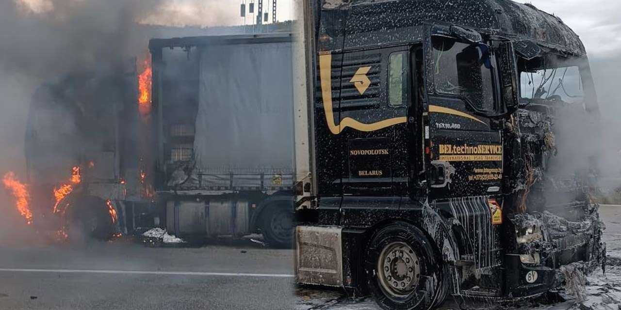 Kırıkkale-Ankara karayolunda korkutan yangın! Kereste yüklü tır alev alev yandı