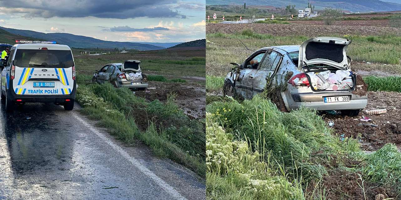 Kırıkkale'den Tokat'a gidiyordu: 71 plakalı otomobil Alaca'da takla attı!