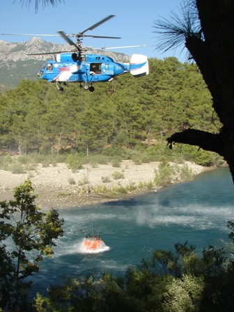 Yangın helikopterlerinin su alması için Manavgat'ta 11 havuz var